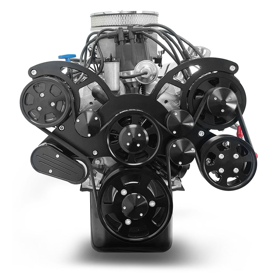 Ford SB Compatible 302 c.i. Engine - 361 HP - Deluxe Dressed with Black Pulley Kit - Fuel Injected