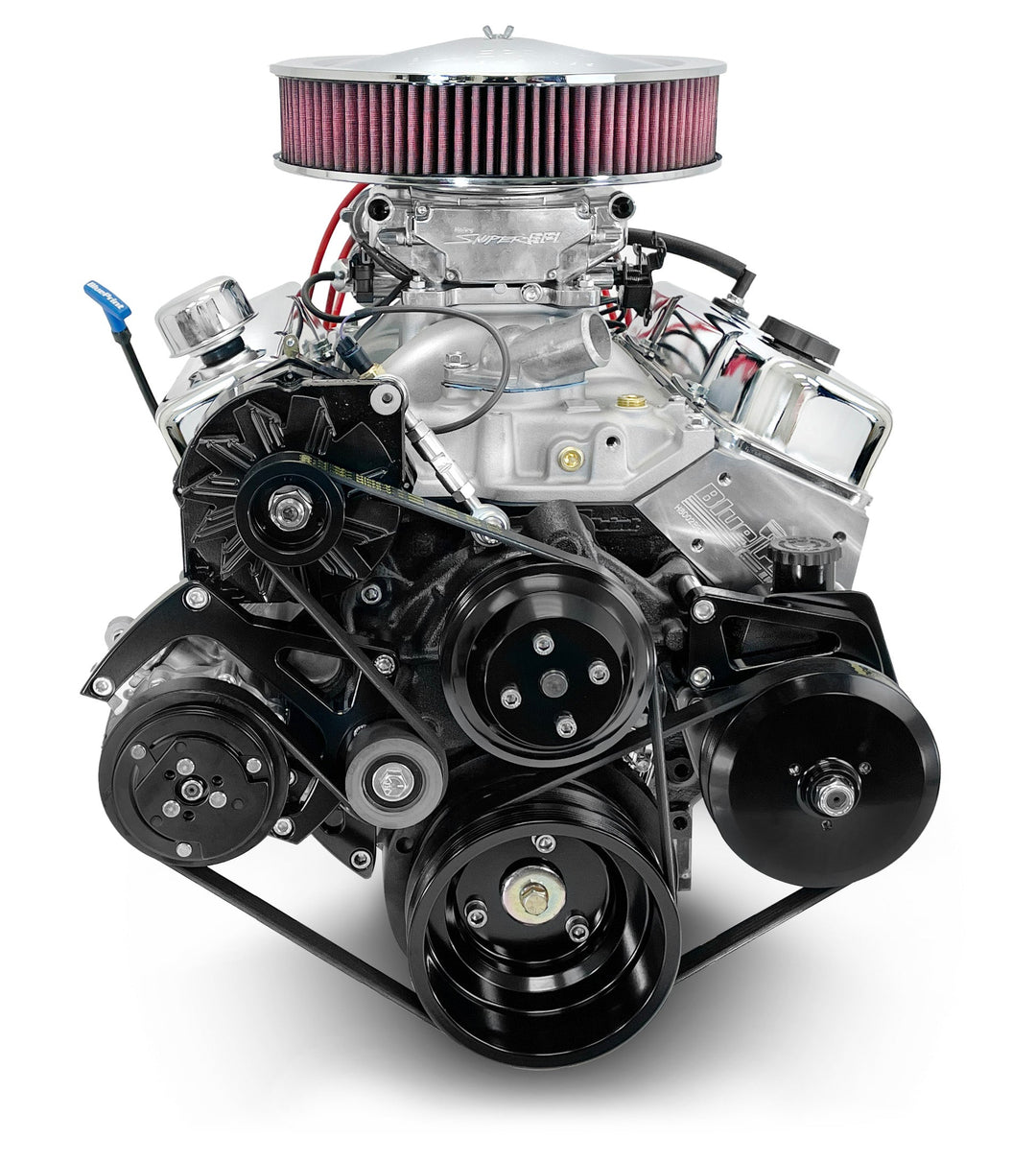GM SB Compatible 350 c.i. Engine - 341 HP - Deluxe Dressed with Black Pulley Kit - Fuel Injected