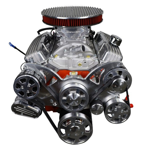 GM SB Compatible 327 c.i. Engine - 350 HP - Deluxe Dressed with Polished Pulley Kit - Fuel Injected