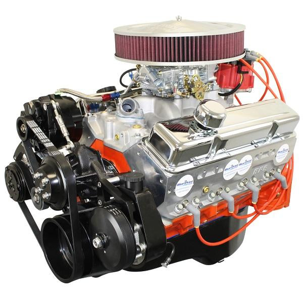 GM Small Block Compatible 400 c.i. Engine - 500 Horsepower - Deluxe Dressed with Black Pulley Kit - Carbureted