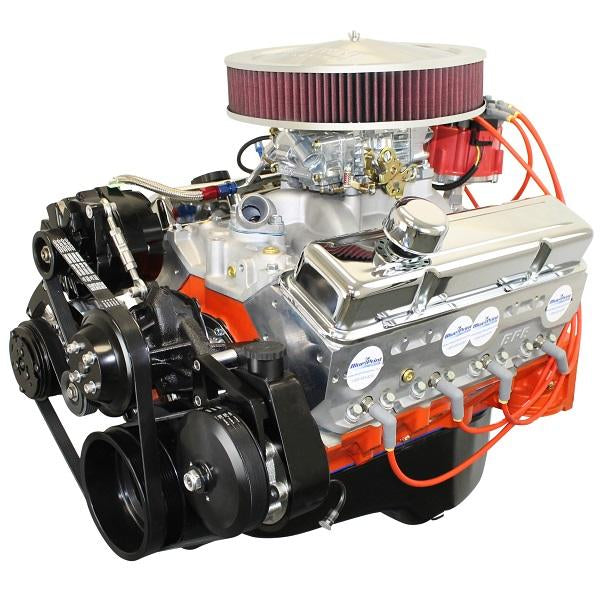 GM SB Compatible 400 c.i. Engine - 500 HP - Deluxe Dressed with Black Pulley Kit - Carbureted