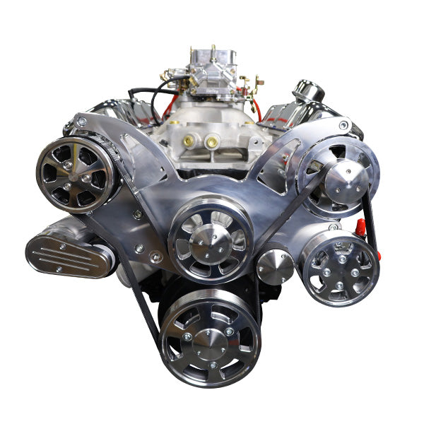 GM BB Compatible 454 c.i. Engine - 460 HP - Deluxe Dressed with Polished Pulley Kit - Carbureted