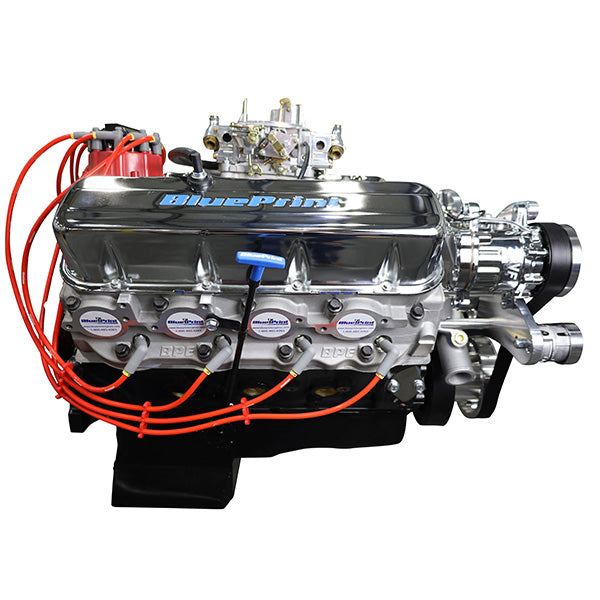 GM BB Compatible 454 c.i. Engine - 460 HP - Deluxe Dressed with Polished Pulley Kit - Carbureted