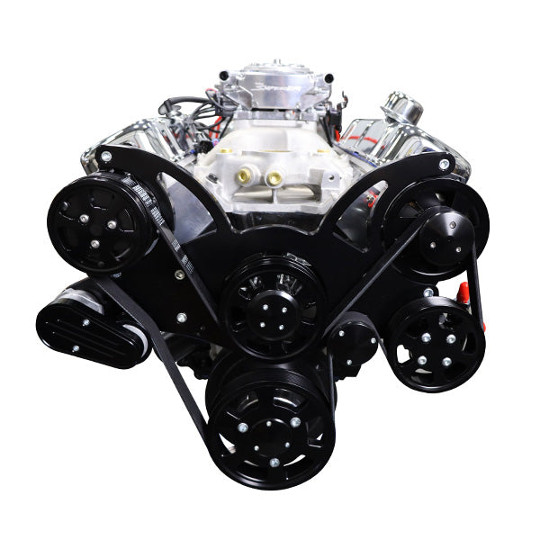 GM Big Block Compatible 454 c.i. Engine - 460 Horsepower - Deluxe Dressed with Black Pulley Kit - Fuel Injected