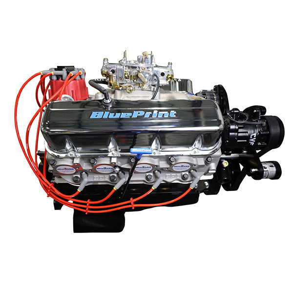 GM Big Block Compatible 496 c.i. Engine - 600 Horsepower - Deluxe Dressed with Black Pulley Kit - Carbureted