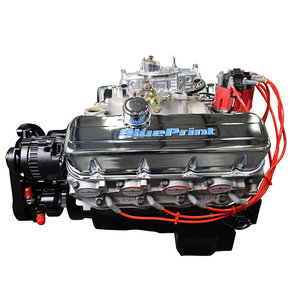 GM Big Block Compatible 496 c.i. Engine - 600 Horsepower - Deluxe Dressed with Black Pulley Kit - Carbureted