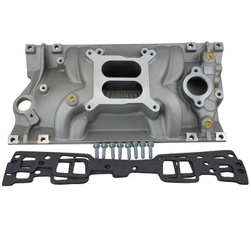 Dual Plane Aluminum Vortec Intake Manifold Kit - Square Bore - GM SB C ...