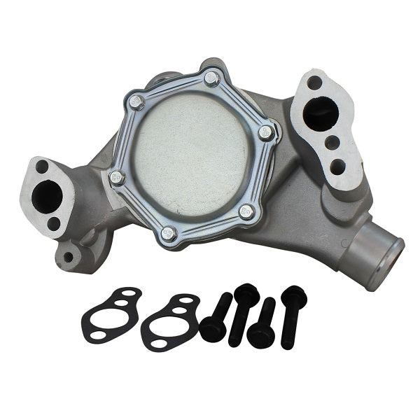 Aluminum Mechanical Water Pump – GM SB Compatible – Long – Standard Rotation – Satin