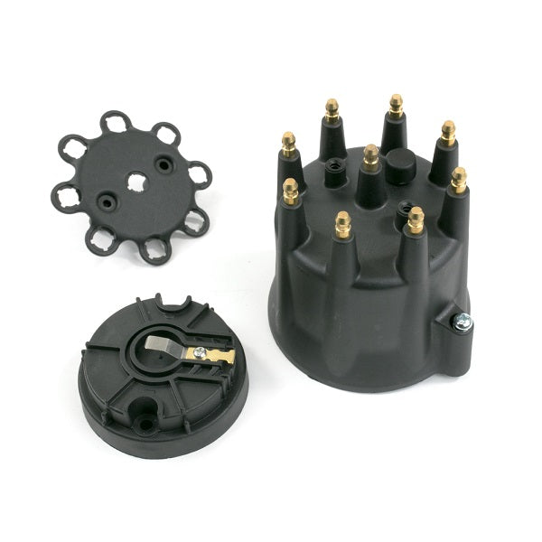 Pro Billet Ready to Run Distributor Cap and Rotor Kit - Male Cap - Black