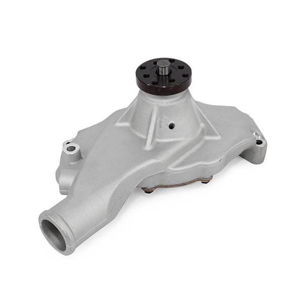 Aluminum Mechanical Water Pump – GM BB Compatible – Short – Standard Rotation – Satin