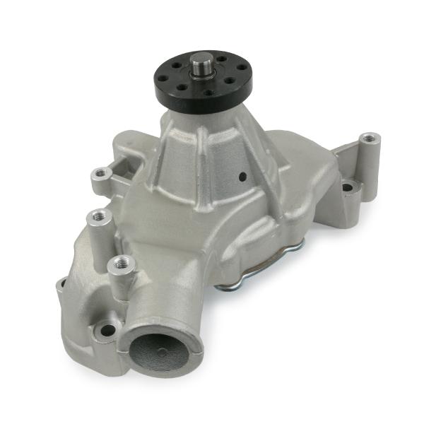 Aluminum Mechanical Water Pump – GM BB Compatible – Long – Standard Rotation – Satin