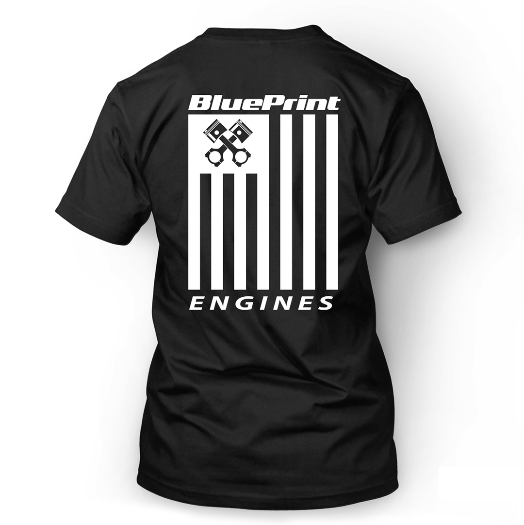 Black BluePrint Engines Flag T-Shirt
