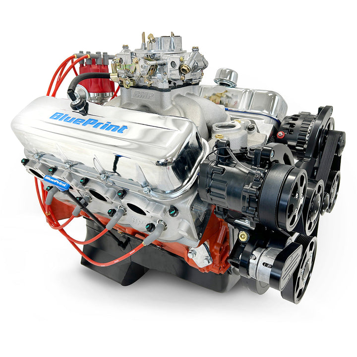 GM BB Compatible 502 c.i. ProSeries Engine - 621 HP - Deluxe Dressed with Black Pulley Kit - Carbureted