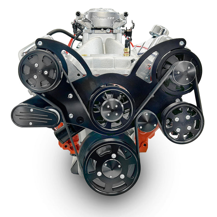 GM Big Block Compatible 502 c.i. ProSeries Engine - 621 Horsepower - Deluxe Dressed with Black Pulley Kit - Fuel Injected