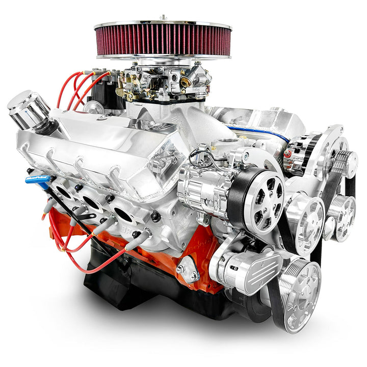 GM BB Compatible 540 c.i. ProSeries Engine - 670 HP - Deluxe Dressed With Pollished Pulleys - Carbureted