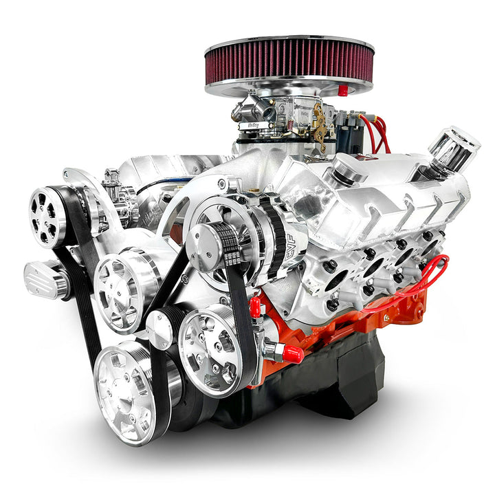 GM BB Compatible 502 c.i. ProSeries Engine - 621 HP - Deluxe Dressed with Polished Pulley Kit - Carbureted