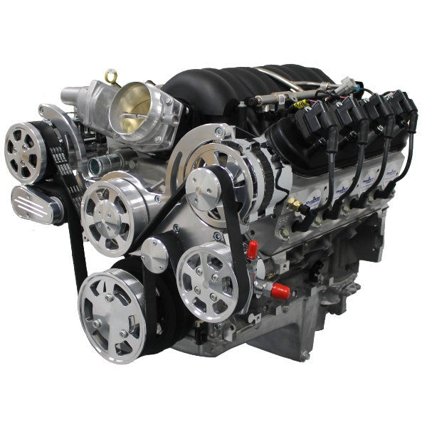 GM LS Compatible 376 c.i. ProSeries Engine - 530 Horsepower - Deluxe Dressed with Polished Pulley Kit - Fuel Injected