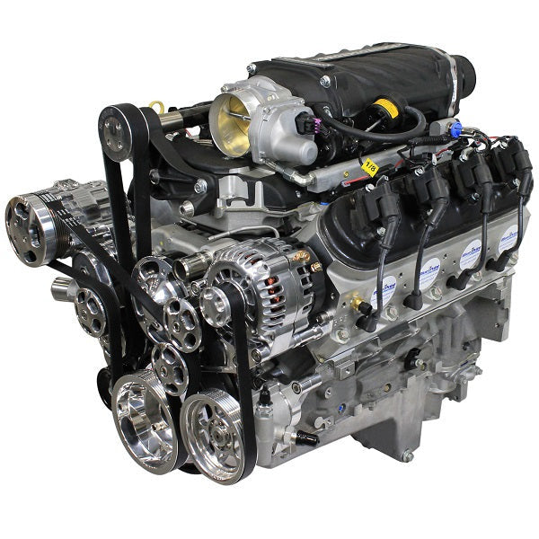 GM LS Compatible 427 c.i. ProSeries Engine - 800 Horsepower - Deluxe Dressed with Polished Pulley Kit - Supercharged