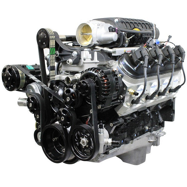 GM LS Compatible 427 c.i. ProSeries Engine - 800 Horsepower - Deluxe Dressed with Black Pulley Kit - Supercharged