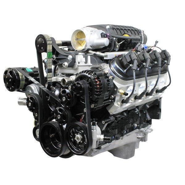 GM LS Compatible 427 c.i. ProSeries Engine - 800 HP - Deluxe Dressed with Black Pulley Kit - Supercharged