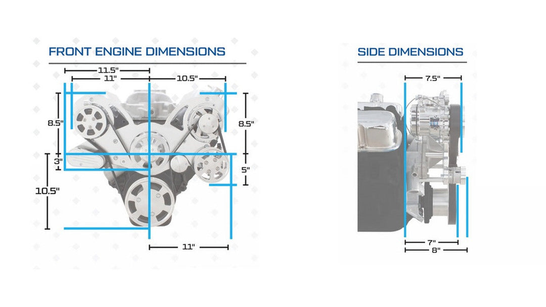 GM Big Block Compatible 496 c.i. Engine - 600 Horsepower - Deluxe Dressed with Black Pulley Kit - Carbureted